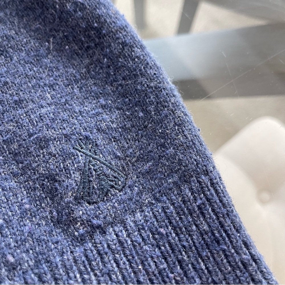 Pendelton Woolen Mills Womens Wool Sweater Sz L Petite Navy‎ Blue Capsule Winter - Picture 8 of 8